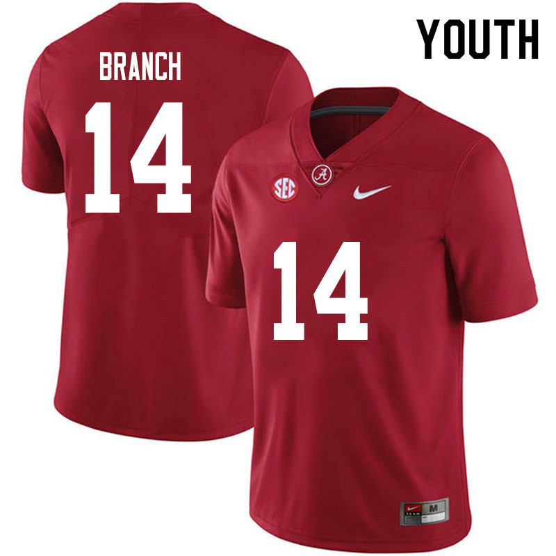 Alabama Crimson Tide Youth Brian Branch #14 Crimson NCAA Nike Authentic Stitched 2020 College Football Jersey NX16G75MP
